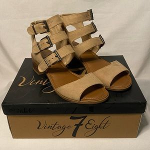 Sand Stone Carina Faux Suede Zip Up Sandals Women’s Size 8